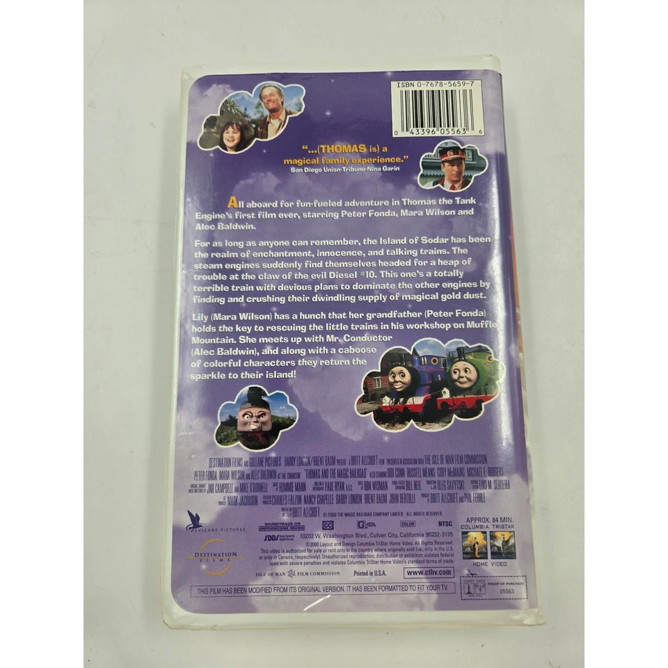 Thomas and the Magic Railroad VHS Tape 2000 Alec Baldwin Peter Fonda Kids Movie - Image 2 of 3