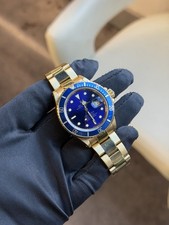 Rolex Submariner 16618 Gold Oyster Bracelet with Blue Bezel