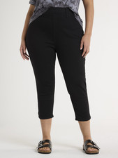 Terra Sky Plus Size Pull-On Capri Jeggings, Size 1X Black --F2--