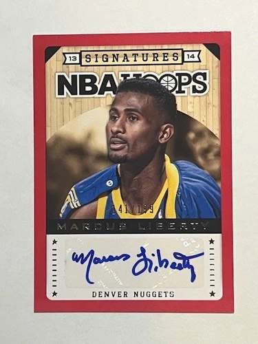 2013-14 PANINI HOOPS RED BORDER MARCUS LIBERTY AUTO AUTOGRAPH #141/199
