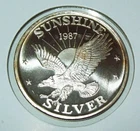 1987 Sunshine Mint Eagle 1 troy oz. .999 Fine Silver Round Bullion #9