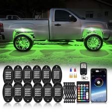 12Pods Segmented RGB LED Rock Lights Kit with APP/RF Remote Control, Upgraded...