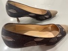 Manolo Blahnik Closed Toe Kitten Heel Shoes wth Leaf Pattern size 37.5 — photo 3