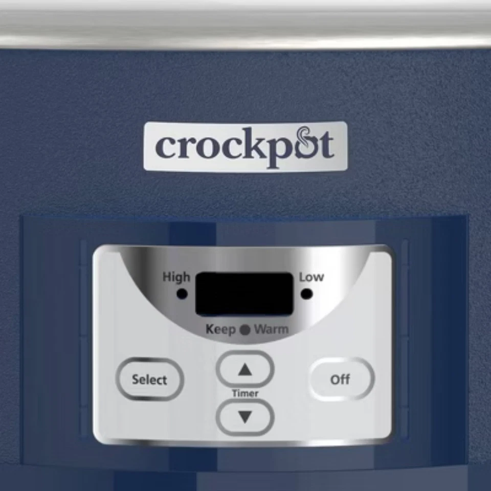 Panela lenta Crock-Pot 7 qt Cook & Carry - One Touch programável, azul - Imagem 3 de 4