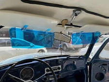 Transparent Sunvisor Sun Protector Extender Add On Vintage Style 2 PCS Blue