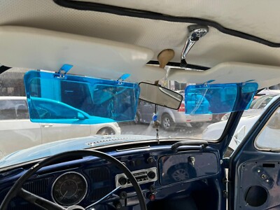 Transparent Sunvisor Sun Protector Extender Add On Vintage Style 2 PCS Blue