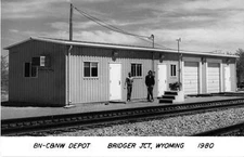 Bridger Junction Wyoming Train Station Depot Real Photo Antique Postcard J51655