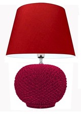 Lampada da tavolo in ceramica Caltagirone  pigna palla bordò made in Italy nuova