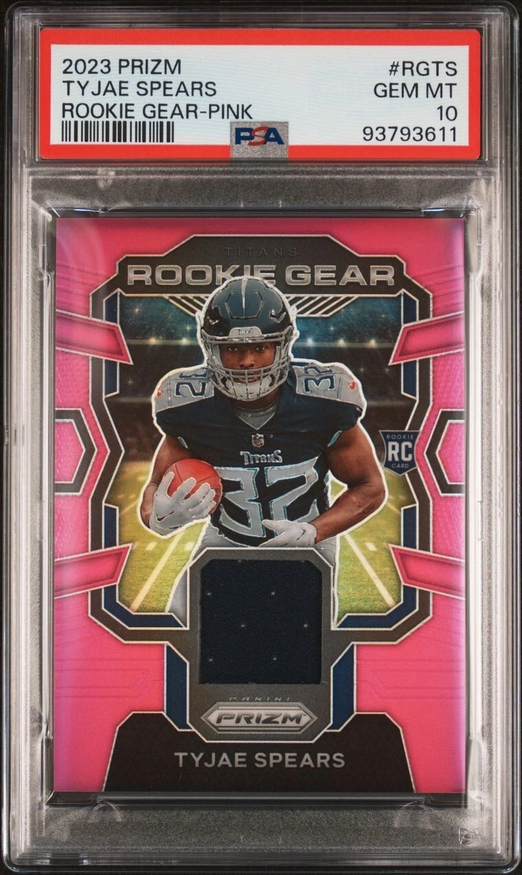 Tyjae Spears Panini Prizm Rookie Gear #RGTS Pink