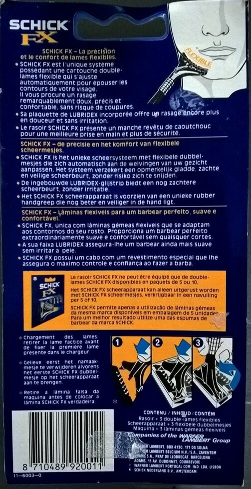 Schick FX Razor Blade Handle Shaver Fits Performer Diamond Sports 3 Cartridges