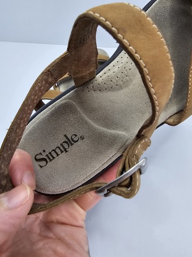 simple | Y2K Gorpcore tan brown neutral minimalist strappy sandals | WMS 6.5 - Picture 5 of 8