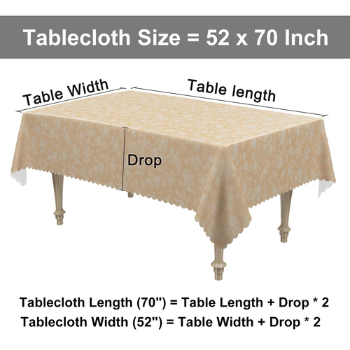 Heavy Duty Vinyl Tablecloth, Waterproof Rectangle Table Cloth, Wipeable Floral D - Picture 8 of 12