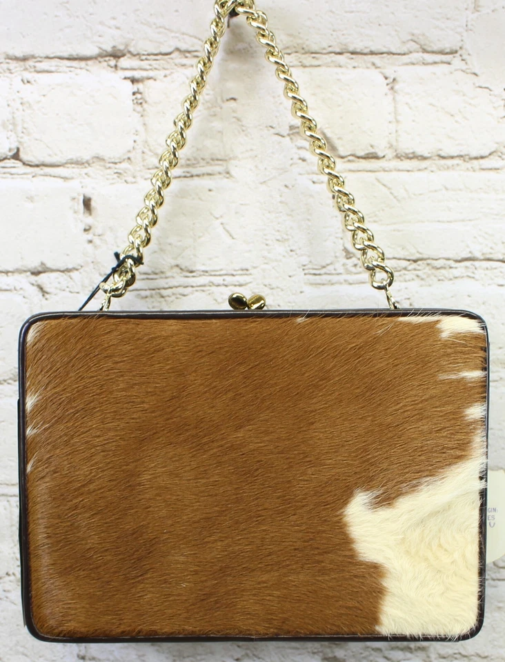 Cartera de cuero de vaca Walter Katten de la década de 1950 NUEVA con etiqueta Bolso de mano de mediados de siglo RARO Hombres locos Foto 3 de 4