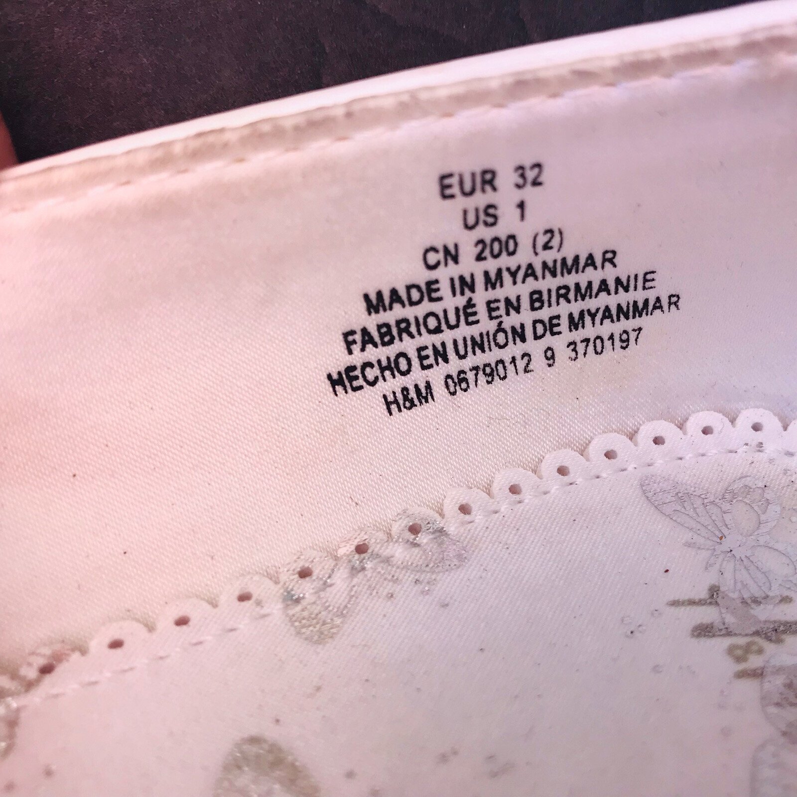 H&M Ballet Flats Bows Tie Ballerina Slip On Sandals Shoes Girls Size 1 White thumbnail 6