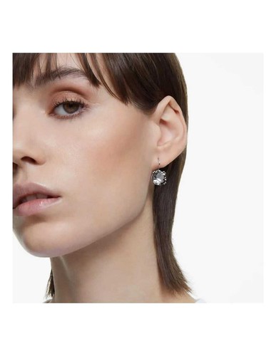 NWB Swarovski Millenia Drop Earrings Round Cut, Black, Rhodium Plated- 5636567 - Picture 5 of 5