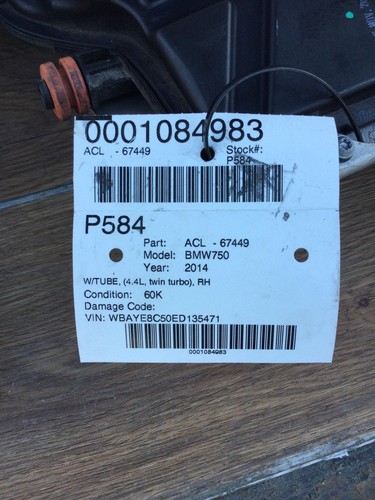 13 14 15 BMW 750I Air Cleaner W/TUBE 4.4L twin turbo right - Picture 6 of 6