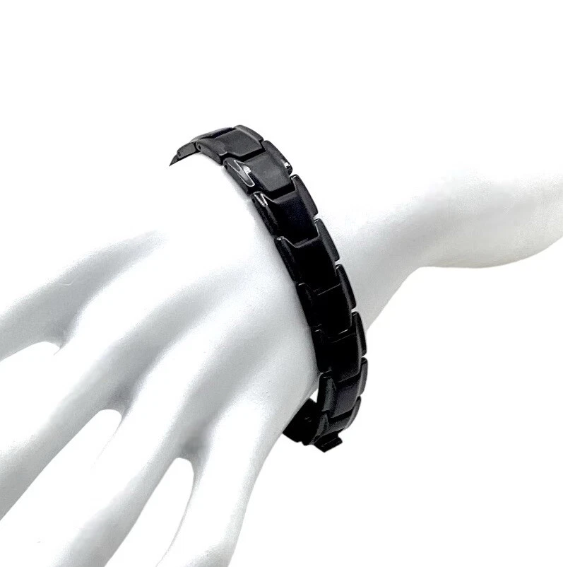 Smarter Lifestyle Bracelet Magnetic Therapy 8.5 in Unisex Black Titanium Metal - Image 2 of 4