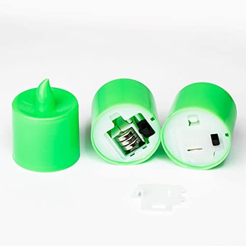 24 Pack Flameless Led Tea Lights Candles Flickering Green Battery Operated Elect