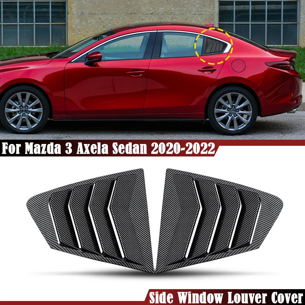 7pcs Black Titanium Window Lift Panel Cover Trim For 2019-2022 Mazda 3
