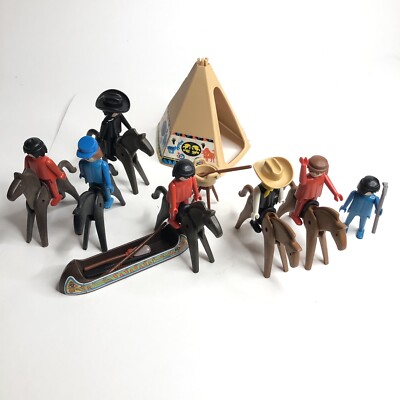 PLAYMOBIL vintage western carriole chariot cowboy femme set 3587 de