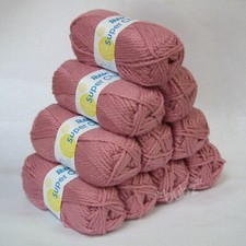 TEN BALLS ROBIN SUPER CHUNKY KNITTING YARN ROSE PINK HAND KNIT WOOL CROCHET 111