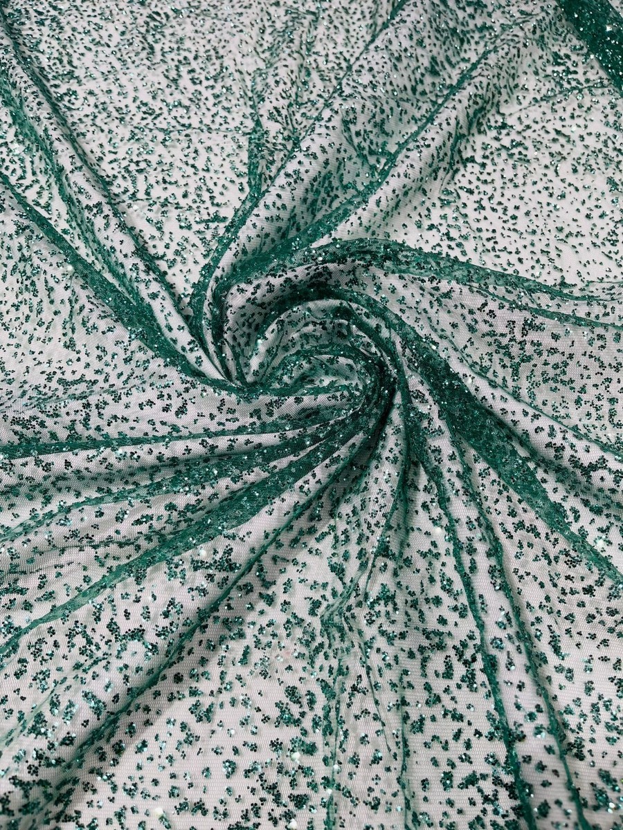 Hunter Green Chunky tulle glitter fabric shimmer/ tulle glitter for dresses Hunter Green Chunky tulle glitter fabric shimmer/ tulle glitter for dresses
