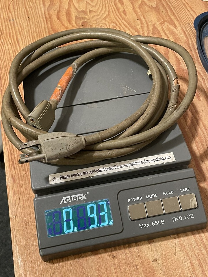 vintage patched Belden 8' 3-pin oval-end AC Cable Power Cord ARP 2600 ...