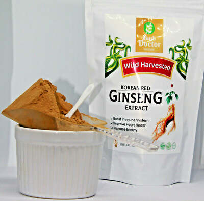 Roter koreanischer Ginseng Extrakt Pulver 20:1 9000mg | 6 Jahre Panax Wurzel | 100g UK