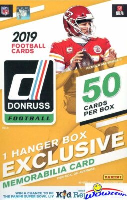 2019 Donruss Football Factory Sealed 50 CARD Hanger Box-EXCLUSIVE MEMORABILIA ! 