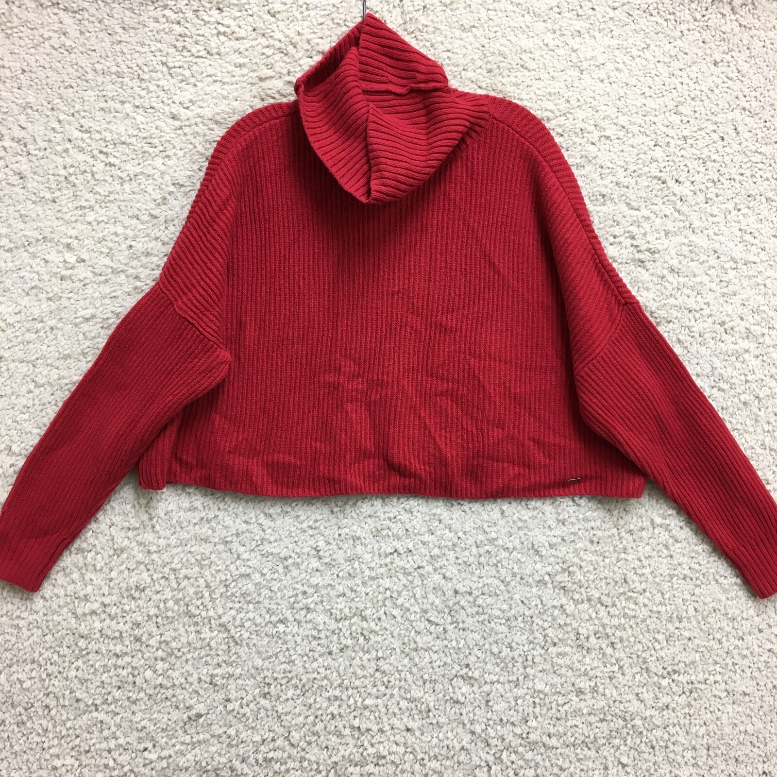 Hollister Sweater Small Adult Red Cropped Turtleneck Oversized Pullover Womens S