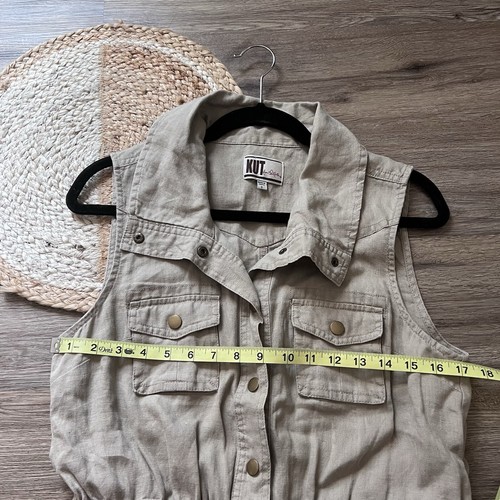 KUT FROM THE KLOTH 100% Linen Cargo Vest - Picture 4 of 7
