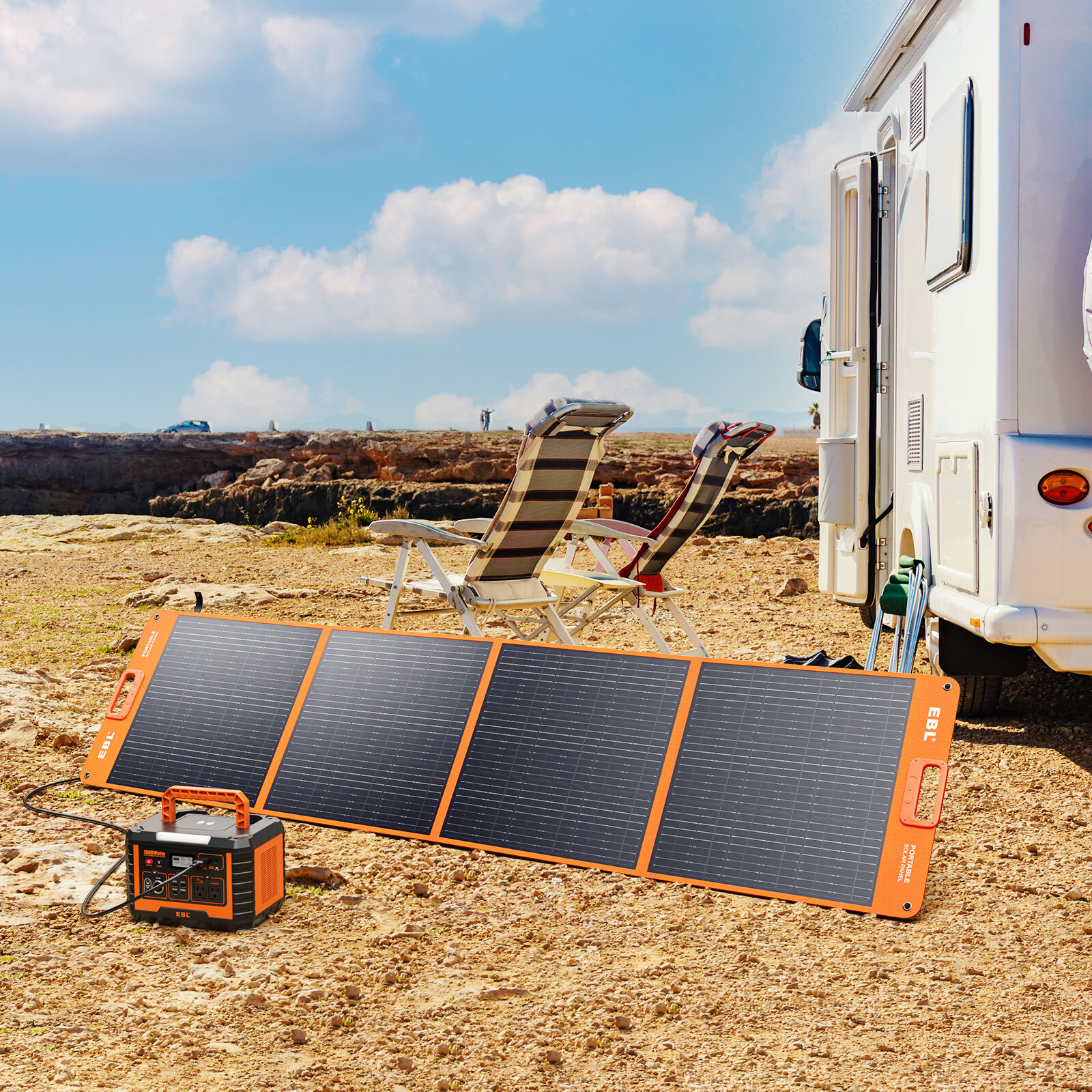 EBL 200W Portable Foldable Solar Panel Kit for Generator Power Station RV/Home