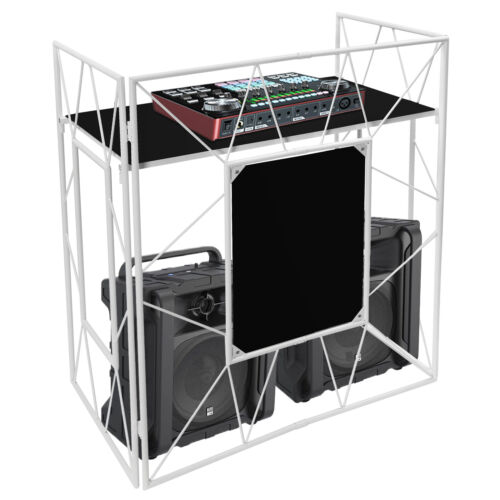 DJ Booth Portable DJ Facade Table Station Event Foldable Tabletop for Show Party - Picture 11 of 20