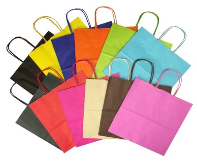 Geschenktüten Querformat groß Papier Party Boutique Shop Tasche ~ Farbe wählbar
