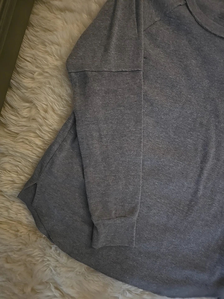 Warm Essentials Gray Thermal Waffe Knit Fitted Jogger Pants Pajama Set L M Euc - Image 4 of 4