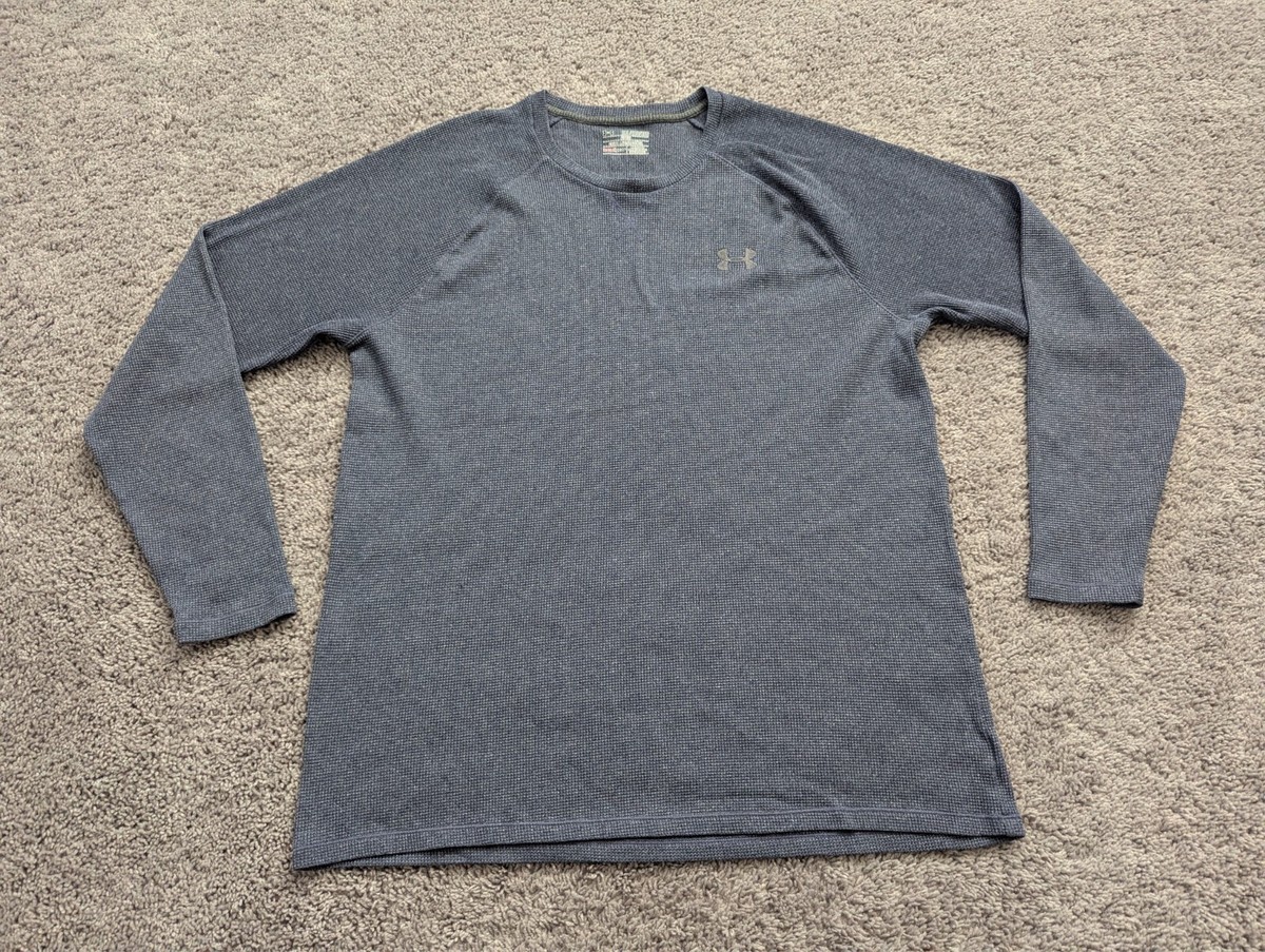 Under Armour Pullover Mens 2XL Fitted Sweater Blue Long Sleeve Loose  HeatGear