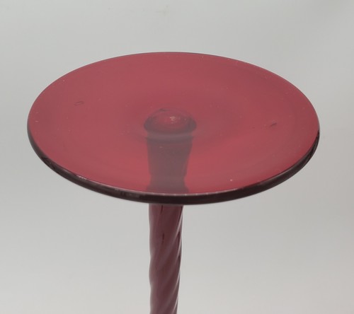 Vintage Bombay Scarlett Ruby Red Twisted Stem Blown Glass Martini Set Of 4 Rare - Picture 10 of 12