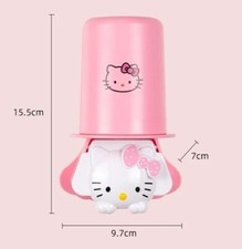 Kawaii Cartoon Hello Kitty "Toothbrush Holder  Cup" Set, Pink, No Wall Punch