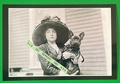 Found PHOTO of Old Time Pretty Woman with her Pet French Bulldog