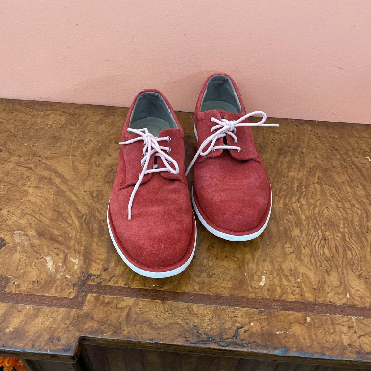 Calvin Klein Felix Mens 13M Red Suede Derby Lace Up Shoes F4022 Oxford Buy Calvin Klein Brown Cushioned Derby Lace-up Shoes in  main image 3