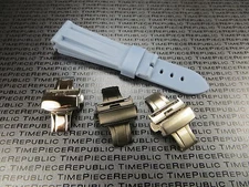 20mm Sky Blue Rubber Strap Diver Watch Band Deployment Buckle Seamaster Pilot