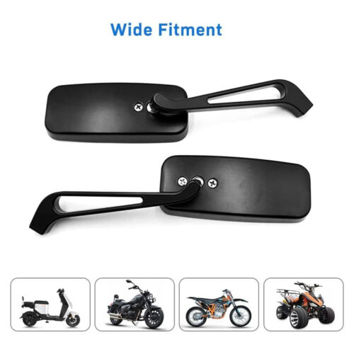 For Yamaha XSR700 XSR900 XSR125 8mm 10mm Black Rectangle Rearview Side Mirrors - Picture 7 of 10