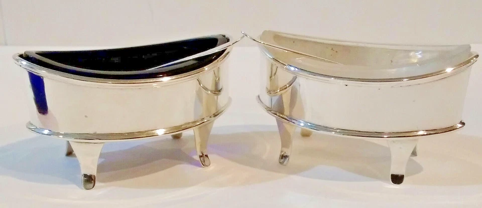 Conjunto Master de sal e pimenta prata esterlina ~ Daniel Denny Ca. 1800 - Imagem 2 de 4