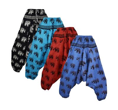 Afghani Harem Trousers Elephant Print Fair Trade 36'' Waist 10 - 14 16 Hippy Boho
