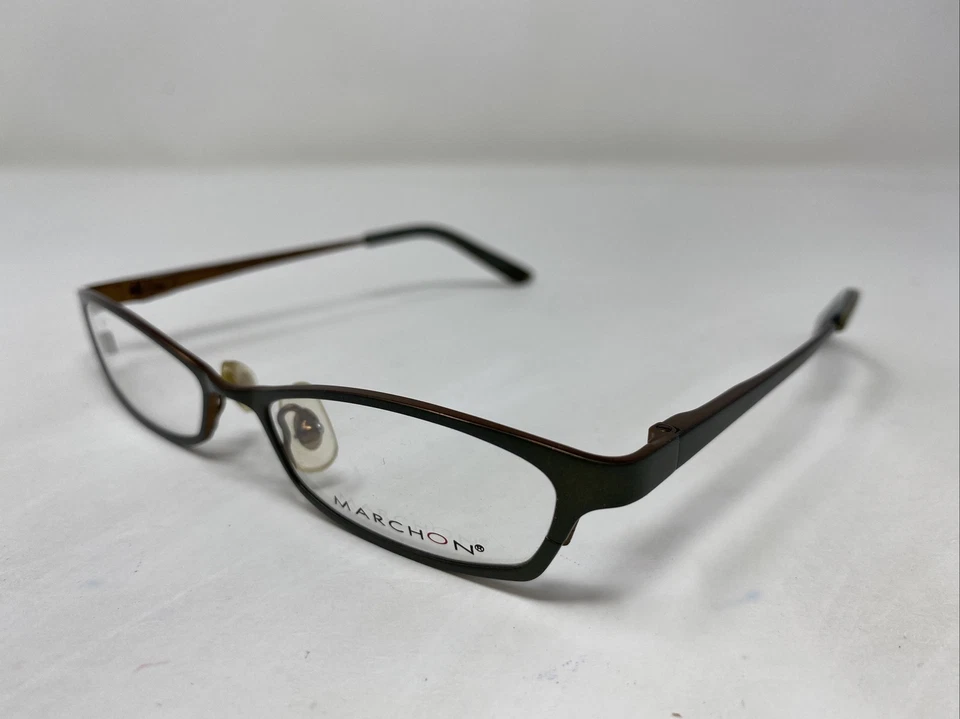 Marco de gafas de borde completo de metal marrón/verde Marchon M200 307 48-15-130 Q301 Foto 2 de 4