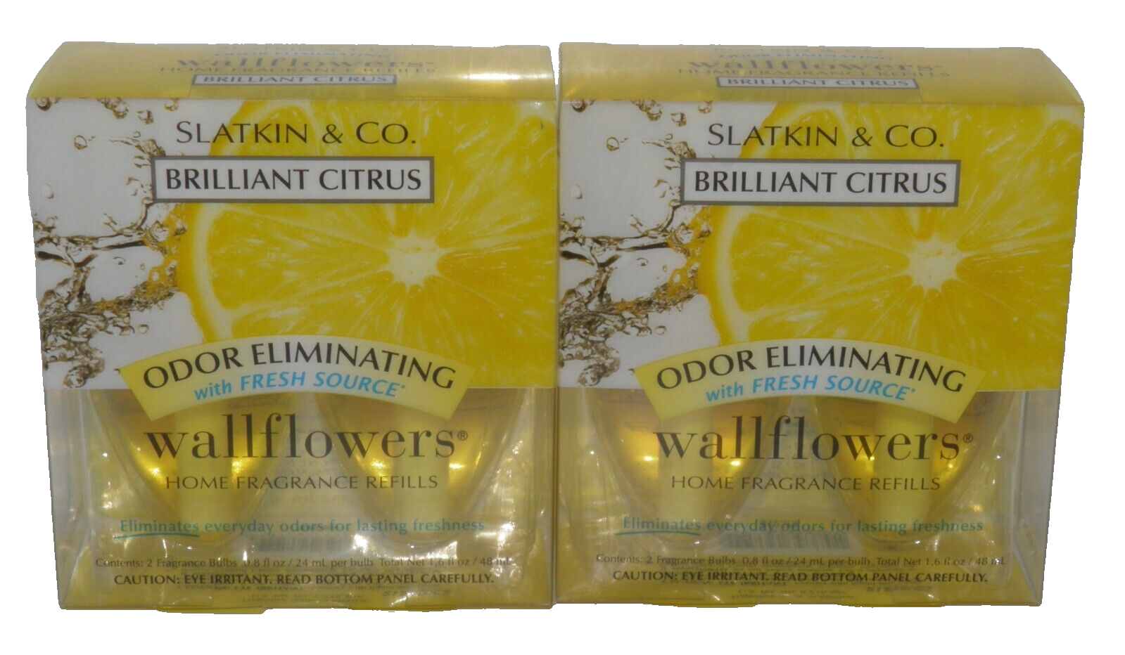 BATH BODY WORKS BRILLIANT CITRUS WALLFLOWER BULB REFILL ODOR ELIMINATE 2X2 PACK