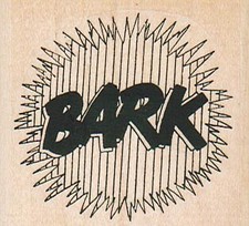 Bark 2 1/4 x 2" Rubber Stamp, Dog Stamp, Dog Lover Stamp