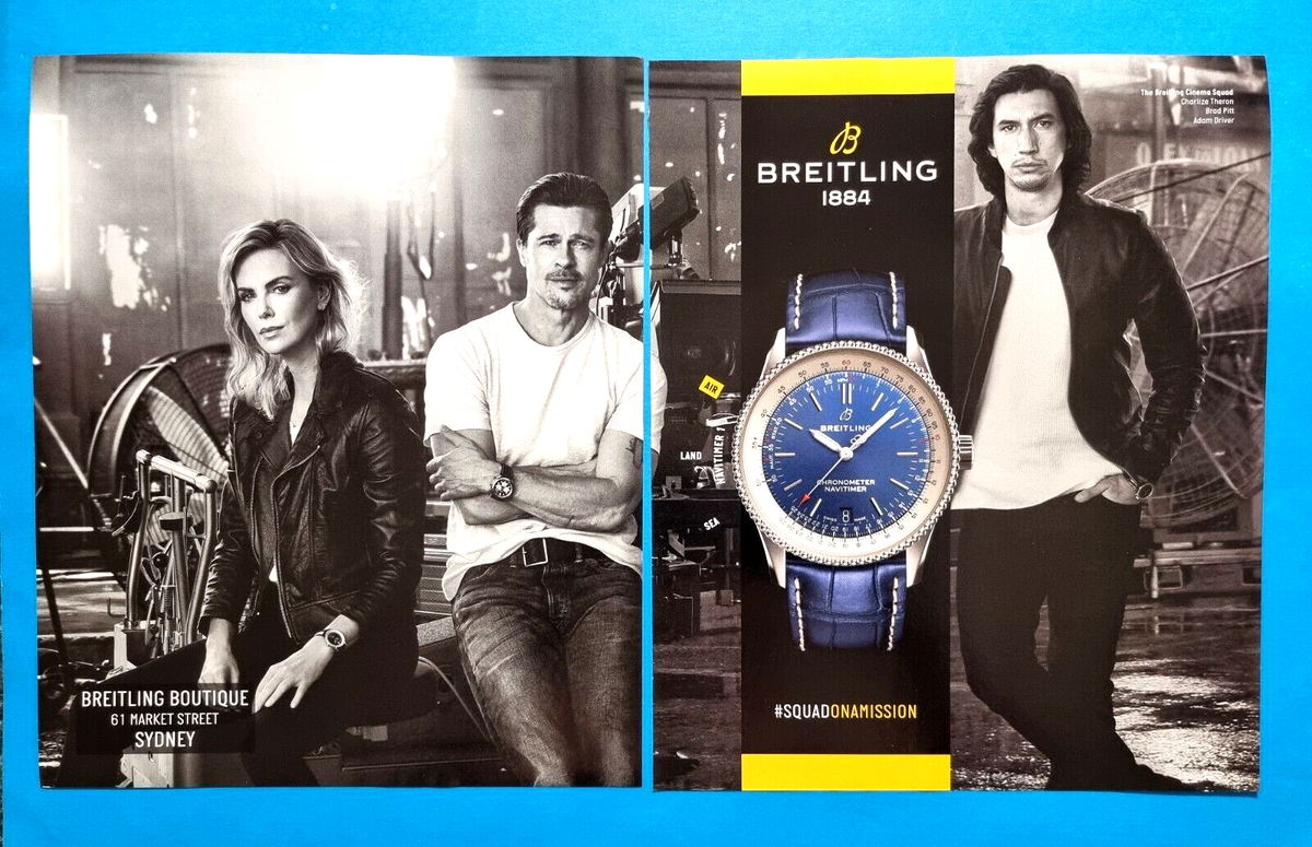 Adam Driver Charlize Theron Brad Pitt Commercial Breitling Brad