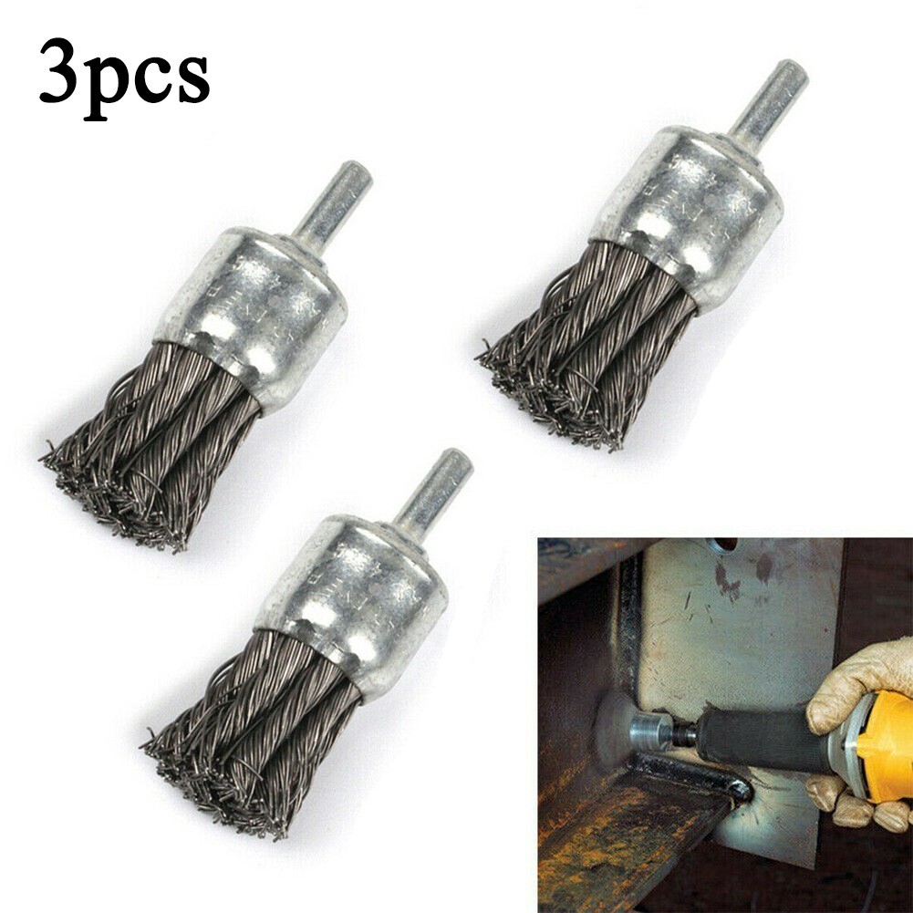 3x25mm Steel Knot Wire End Brush for Rust and Paint Removal on Angle Grinders AU