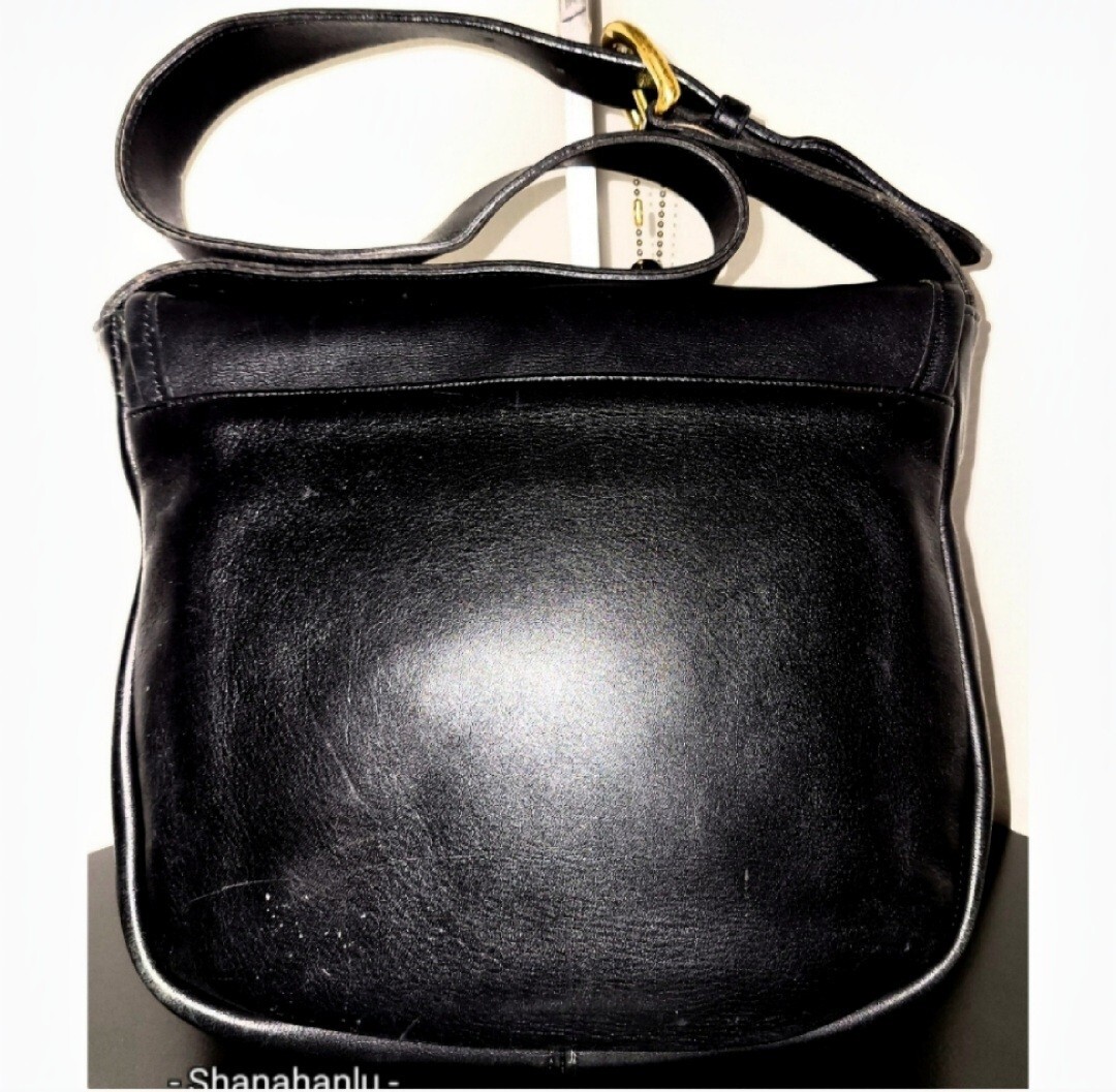 Coach Vintage 4164 Bedford Flap Black Leather Shoulder Bag | eBay